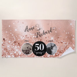 2 Foto Dann und jetzt JEDES JAHR Hochzeit Jubiläum Strandtuch