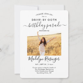 2-Foto-Drive-by soziale Distancing Geburtstagspart Einladung