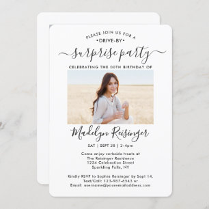 2-Foto-Drive-by-Überraschung Geburtstagsparade Einladung