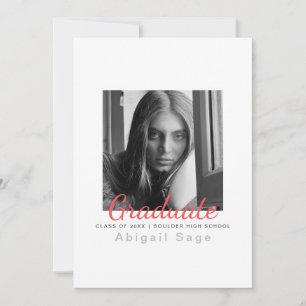 2 Foto Einfach Moderner Minimalistischer Abschluss Einladung