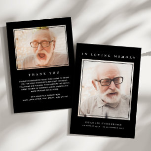 2-Foto Einfache Beerdigung der modernen Erinnerung Dankeskarte