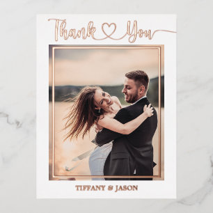 2 Foto Einfache Elegante Hochzeit Hand gebrochenes Folien Feiertagspostkarte