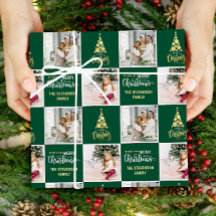 2 Foto Elegant Golden Green Frohe Weihnachten