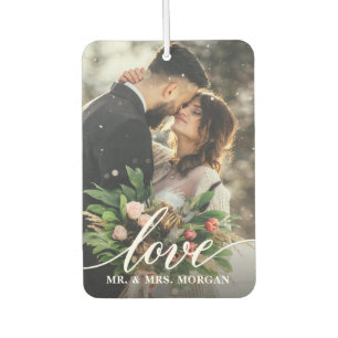 2 Foto Elegante Script-Liebe Personalisiert Autolufterfrischer