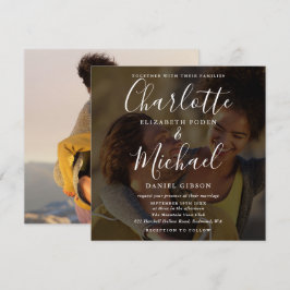 2 Foto Elegante Signature Script Einladung Hochzei