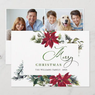 2 FOTO Elegante Weihnachtsgrüße mit Weihnachtsster Feiertagskarte