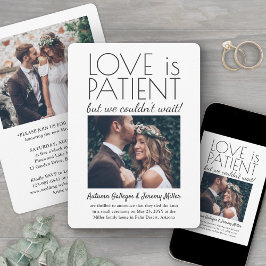 2 Foto Empfang Nur Liebe ist Geduld Hochzeit Einladung