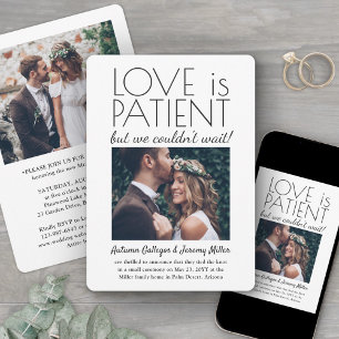 2 Foto Empfang Nur Liebe ist Geduld Hochzeit Einladung