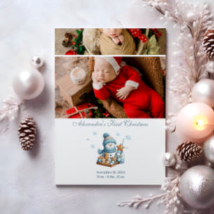 2 Foto Erste Weihnachts-Geburtsanzeige Feiertagskarte