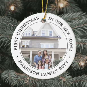 2 Foto Erstes Weihnachtsfest Neue Zuhause Schwarz  Keramik Ornament