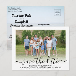 2 Foto Family Wiedersehen Partys-Skript Save the D Ankündigungspostkarte