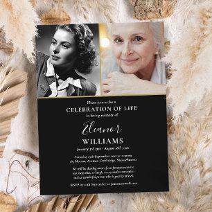 2-Foto-Feier-des-Lebens-Trauerkarte Ankündigungspostkarte