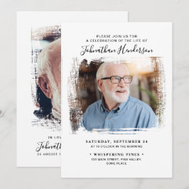 2-Foto-Feier zum Leben/Beerdigung/Gedenkfeier Einladung