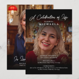 2-Foto-Feier zum Leben/Beerdigung/Gedenkfeier Einladung