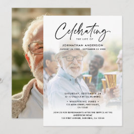 2-Foto-Feier zum Leben/Beerdigung/Gedenkfeier Einladung