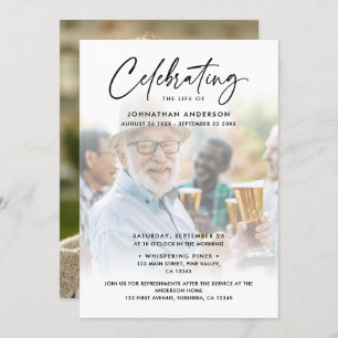 2-Foto-Feier zum Leben/Beerdigung/Gedenkfeier Einladung