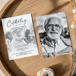 2-Foto-Feier zum Leben/Beerdigung/Gedenkfeier Einladung