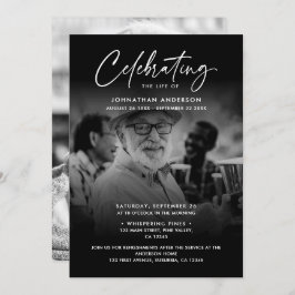 2-Foto-Feier zum Leben/Beerdigung/Gedenkfeier Einladung