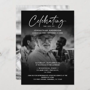 2-Foto-Feier zum Leben/Beerdigung/Gedenkfeier Einladung