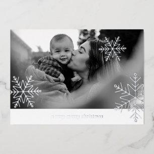 2 Foto Foil Snowflake Einfache Weihnachtsfeier Folien Feiertagskarte