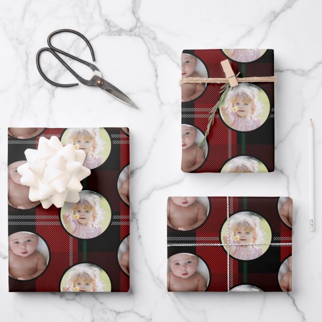 2-Foto-Foto Weihnachten Geschenkpapier Set (Vorderseite)