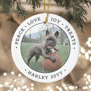 2 Foto Frieden Liebe Freude Leckerlis Süßer Hund S Keramik Ornament