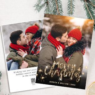2 FOTO Frohe Weihnachten Gold Sparkle Gruß Holi