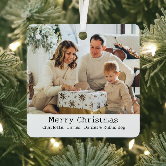 2 Foto Frohe Weihnachten Personalisiert Ornament Aus Metall (InSitu)