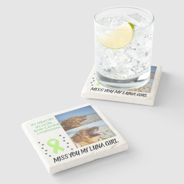 2 Foto für Haustiere Tribut mit Sensibilisierungsk Steinuntersetzer (Seitenansicht)