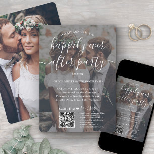 2 Foto glücklich je nach Party QR UAWG Wedding Einladung