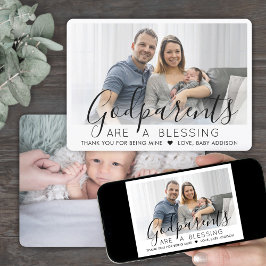 2 Foto Godeltern Moderne Taufe oder Weihnachten Dankeskarte