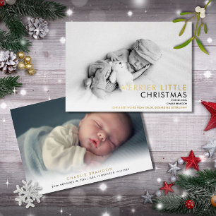 2 Foto Gold Foil Weihnachtsfeier Ankündigung
