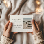 2 Foto Hochzeit Dankeschön Karte<br><div class="desc">Eine wunderbar moderne Dankeschön-Karte für Hochzeiten. Die Vorderseite zeigt Ihr Lieblingssportrait und schafft einen romantischen und zeitlosen Look. Innen oder rückwärts verbindet ein minimalistisches Design Ihre persönliche Danksagung mit einem zusätzlichen Foto, Set in eleganten Serifen und handgeschriebenen Skript-Schriftart. Der saubere, weiße Hintergrund und das ausgewogene Layout behielt den Fokus auf...</div>