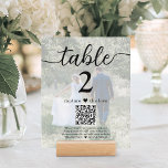 2 Foto Hochzeit QR Code Schwarzes Skript Tischnumm<br><div class="desc">Fügen Sie eine personalisierte Touch zur Hochzeitsempfangsdekoration mit benutzerdefinierten Foto- und QR Code Tischnummer Karten. Bilder und Formulierungen sind einfach anzupassen, und können unterschiedlich oder gleich auf der Vorder-und Rückseite. Falls gewünscht, ändern Sie "die Liebe erfassen" in "Flitterwochenfond", "ein besonderer Dank", "Menü", "unsere Liebe" oder einen anderen Text Ihrer Wahl....</div>