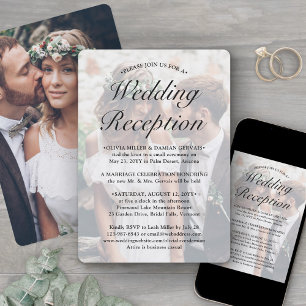 2 Foto Hochzeitsempfang nur Elegantes Elopement Einladung
