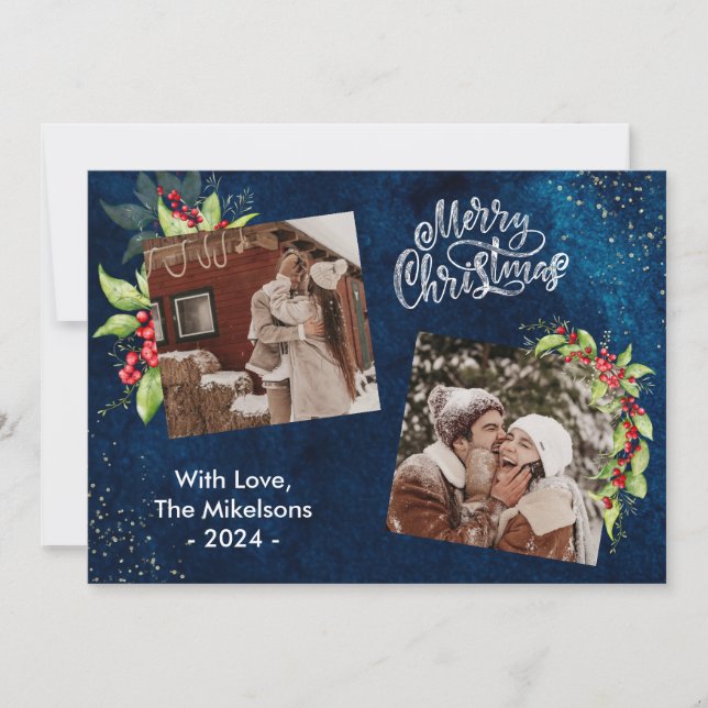 2 Foto Jahresgrüße Heilige Berries Weihnachten (Vorderseite)