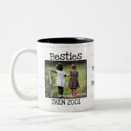 2 Foto JETZT UND DANN Besties BESTE FREUNDIN Zweifarbige Tasse