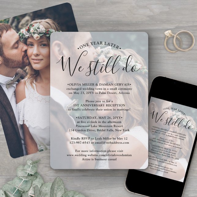 2 Foto Jubiläum Empfang wir noch tun Hochzeit Einladung (Von Creator hochgeladen)