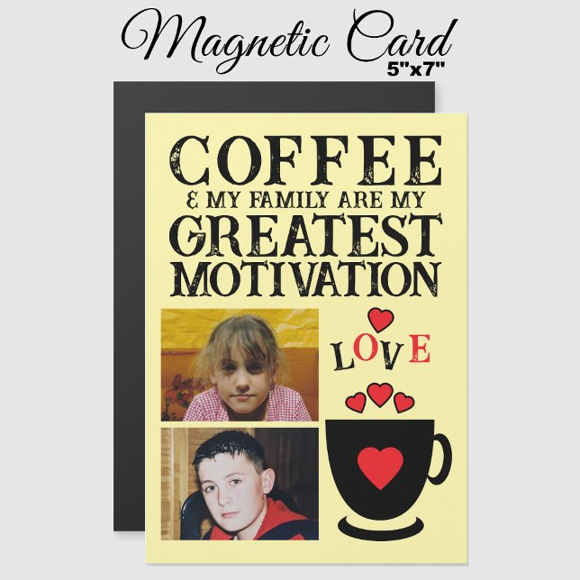 2-Foto-Kaffee und Magnetkarte für die Familie Magneteinladung (Von Creator hochgeladen)