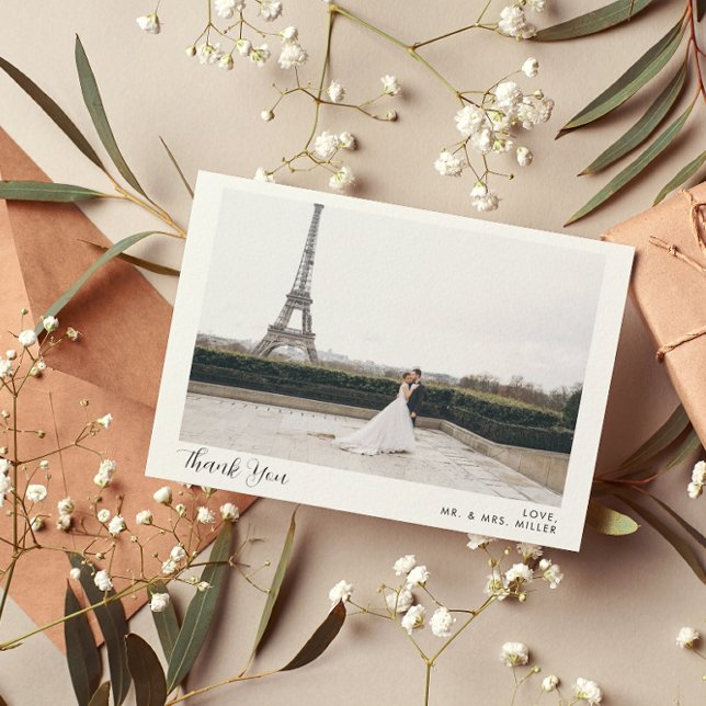 2 Foto Kalligrafie Hochzeit Danke Karte (Von Creator hochgeladen)