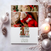 2 Foto Kariert Erstes Weihnachtsfest