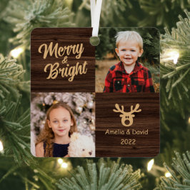 2 Foto Kinder Rustikales Holz Weihnachten Ornament Aus Metall