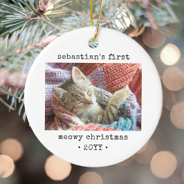 2 Foto Kitten's 1. Meowy Weihnachten Jeder Text Ha Keramik Ornament