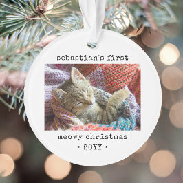 2 Foto Kitten's 1. Meowy Weihnachten Jeder Text Ha Ornament