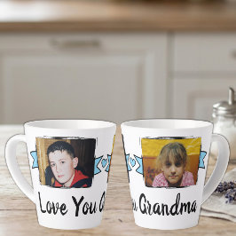 2 Foto Lieb dich Oma blaue Latte-Tasse Milchtasse