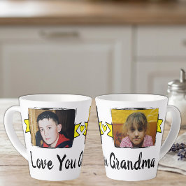 2 Foto Lieb dich Oma gelbe Latte Tasse