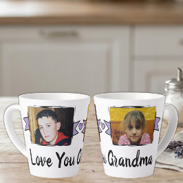 2 Foto Lieb dich Oma violette Latte-Tasse Milchtasse
