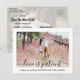 2 Foto Liebe ist Patient Hochzeit Ändern Sie das D Ankündigungspostkarte