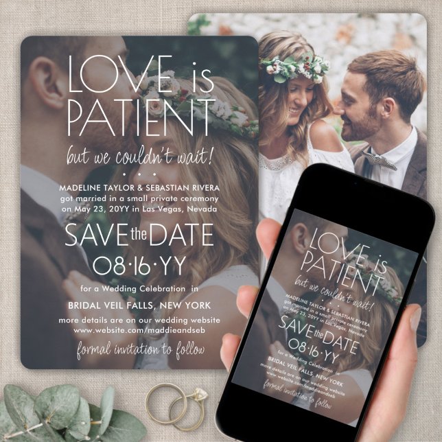 2 Foto Liebe ist Patientenhochzeit Rezeption Weiß Save The Date (Von Creator hochgeladen)