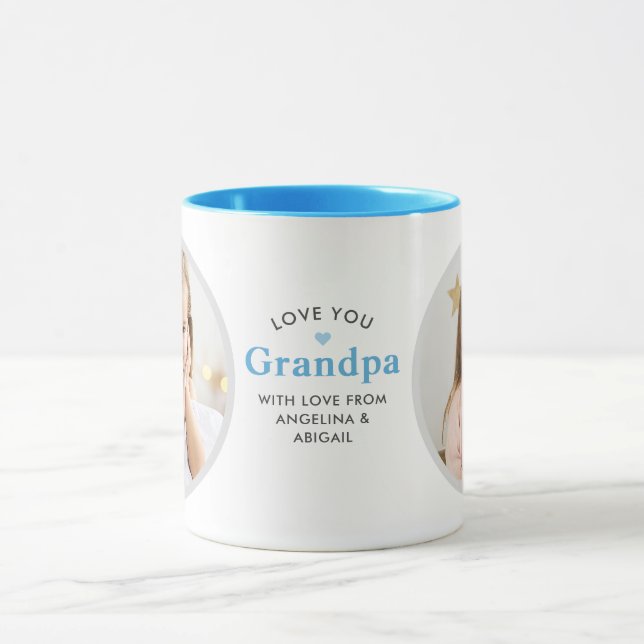 2-Foto-Liebe Sie Opa/Andere persönliche Nachricht  Tasse (Zentrum)